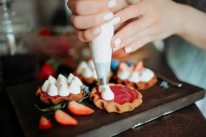 Woman makes cakes