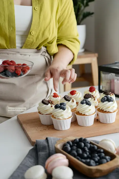 Woman shows cakes