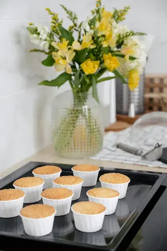 Cupcakes on baking sheets