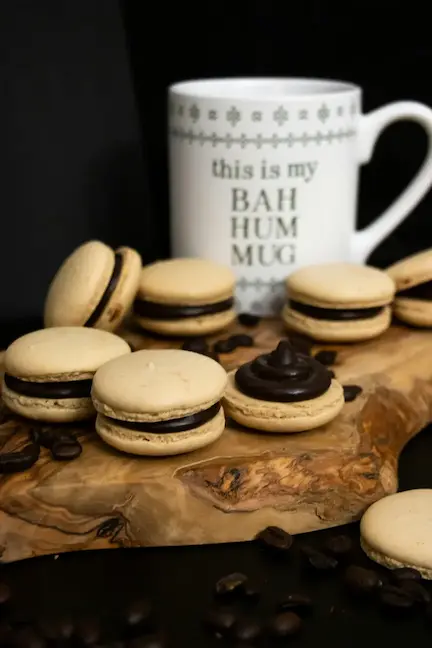 A cup and homemade chocolate chip cookies